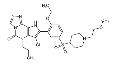 7-Chloro-8-(2-ethoxy-5-[4-(2-methoxyethyl)piperazine-1-sulfonyl]phenyl)-6-propyl-6,9-dihydro-5H-pyrrolo[2,3-e][1,2,4]triazolo[4,3-c]pyrimidine-5-one_398478-97-2