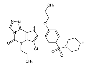 7-Chloro-8-[5-(piperazine-1-sulfonyl)-2-propoxyphenyl]-6-propyl-6,9-dihydro-5H-pyrrolo[2,3-e][1,2,4]triazolo[4,3-c]pyrimidine-5-one_398479-02-2