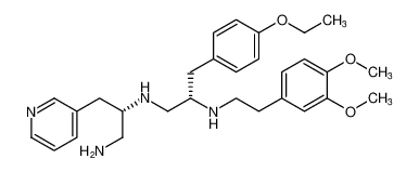 (S)-N1-((S)-1-amino-3-(pyridin-3-yl)propan-2-yl)-N2-(3,4-dimethoxyphenethyl)-3-(4-ethoxyphenyl)propane-1,2-diamine_398485-09-1