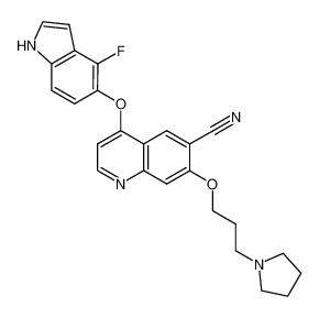 6-cyano-4-(4-fluoroindol-5-yloxy)-7-(3-(pyrrolidin-1-yl)propoxy)quinoline_398487-68-8