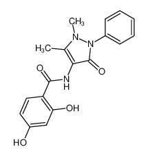 N-(1,5-dimethyl-3-oxo-2-phenyl-2,3-dihydro-1H-pyrazol-4-yl)-2,4-dihydroxy-benzamide_3985-35-1