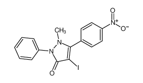 4-iodo-1-methyl-5-(4-nitrophenyl)-2-phenyl-1,2-dihydro-3H-pyrazol-3-one_399010-42-5