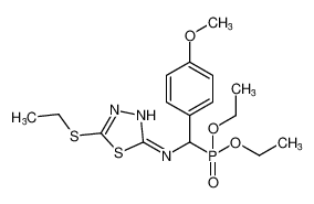 diethyl (E)-(((5-(ethylthio)-1,3,4-thiadiazol-2(3H)-ylidene)amino)(4-methoxyphenyl)methyl)phosphonate_399030-88-7
