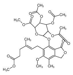 methyl (2S,3S,4S,5R,6S)-3,4,5-triacetyloxy-6-[[6-methoxy-5-[(E)-6-methoxy-3-methyl-6-oxohex-2-enyl]-7-methyl-3-oxo-1H-2-benzofuran-4-yl]oxy]oxane-2-carboxylate_39938-00-6
