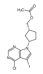 [(1R,4S)-3-(4-chloro-5-iodo-7H-pyrrolo[2,3-d]pyrimidin-7-yl)cyclopentyl]methyl acetate_399508-12-4