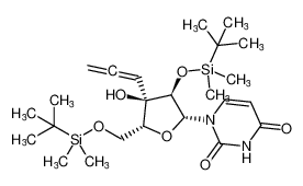 1-((2R,3R,4R,5R)-3-((tert-butyldimethylsilyl)oxy)-5-(((tert-butyldimethylsilyl)oxy)methyl)-4-hydroxy-4-(propa-1,2-dien-1-yl)tetrahydrofuran-2-yl)pyrimidine-2,4(1H,3H)-dione_399513-35-0