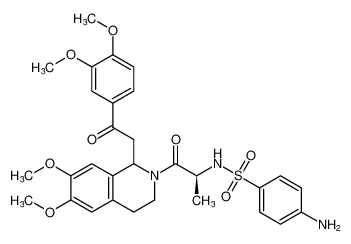 4-amino-N-((2S)-1-(1-(2-(3,4-dimethoxyphenyl)-2-oxoethyl)-6,7-dimethoxy-3,4-dihydroisoquinolin-2(1H)-yl)-1-oxopropan-2-yl)benzenesulfonamide_399559-45-6