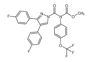 methyl (3,4-bis(4-fluorophenyl)-1H-pyrazole-1-carbonyl)(4-(trifluoromethoxy)phenyl)carbamate_399588-19-3