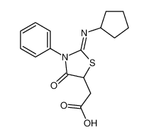 2-(2-cyclopentylimino-4-oxo-3-phenyl-1,3-thiazolidin-5-yl)acetic acid_39964-41-5