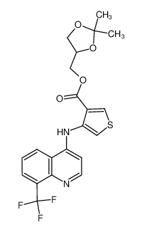 4-(8-Trifluoromethyl-quinolin-4-ylamino)-thiophene-3-carboxylic acid 2,2-dimethyl-[1,3]dioxolan-4-ylmethyl ester_39978-16-0