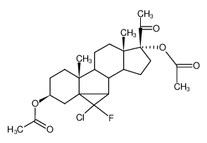 Acetic acid (3S,5aR,7aS,8R)-8-acetoxy-8-acetyl-1-chloro-1-fluoro-5a,7a-dimethyl-hexadecahydro-cyclopenta[a]cyclopropa[k]fluoren-3-yl ester_39991-69-0