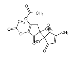 Acetic acid 4-acetoxy-1'-hydroxy-1,3'-dimethyl-2,2',5'-trioxo-bicyclopentyl-3,3'-dien-3-yl ester_39994-37-1