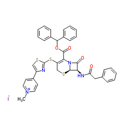 4-[2-({(6R,7R)-2-[(Diphenylmethoxy)carbonyl]-8-oxo-7-[(phenylacetyl)amino]-5-thia-1-azabicyclo[4.2.0]oct-2-en-3-yl}sulfanyl)-1,3-thiazol-4-yl]-1-methylpyridinium iodide_400827-70-5