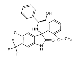 5-chloro-3-[[(1S)-2-hydroxy-1-phenylethyl]amino]-3-(2-methoxyphenyl)-6-trifluoromethyl-1,3-dihydro-2H-indol-2-one_492430-68-9