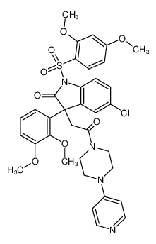 5-chloro-3-(2,3-dimethoxyphenyl)-1-[(2,4-dimethoxyphenyl)sulphonyl]-3-[2-oxo-2-[4-(4-pyridyl)-1-piperazinyl]ethyl]-1,3-dihydro-2H-indol-2-one_492431-65-9