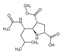(2R,4R,5R)-5-((S)-1-acetamido-3-methylbutyl)-4-(methoxycarbonyl)pyrrolidine-2-carboxylic acid_492462-20-1