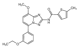 5-methyl-thiophene-2-carboxylic acid [5-(3-ethoxy-phenyl)-8-methoxy-[1,2,4]triazolo[1,5-a]pyridin-2-yl]-amide_492469-31-5