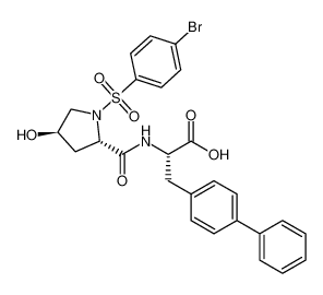 (S)-3-([1,1'-biphenyl]-4-yl)-2-((2S,4R)-1-((4-bromophenyl)sulfonyl)-4-hydroxypyrrolidine-2-carboxamido)propanoic acid_493043-92-8