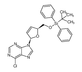 9-((2R,5S)-5-(((tert-butyldiphenylsilyl)oxy)methyl)-2,5-dihydrofuran-2-yl)-6-chloro-9H-purine_494213-86-4