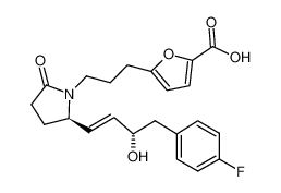 (15α,13E)-9-oxo-15-hydroxy-16-(4-fluorophenyl)-1,5-(2,5-interfurylene)-2,3,4,17,18,19,20-heptanor-8-azaprost-13-enoic acid_494222-15-0