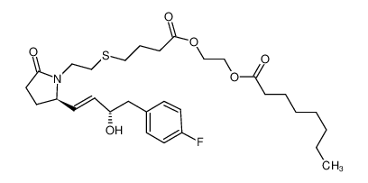 (15α,13E)-9-oxo-15-hydroxy-16-(4-fluorophenyl)-17,18,19,20-tetranor-5-thia-8-azaprost-13-enoic acid 2-octanoyloxyethyl ester_494223-23-3