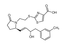2-[(2-{(2R)-2-[(1E,3S)-3-hydroxy-4-(3-methylphenyl)but-1-enyl]-5-oxopyrrolidin-1-yl}ethyl)sulfanyl]-1,3-thiazole-4-carboxylic acid_494223-86-8