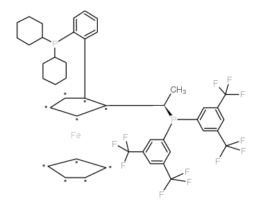 (r)-1-[(r)-2-[2-(dicyclohexylphosphino)phenyl]ferrocenyl]ethylbis[3,5-bis(trifluoromethyl)phenyl]phosphine_494227-32-6