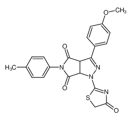 3-(4-Methoxy-phenyl)-1-(4-oxo-4,5-dihydro-thiazol-2-yl)-5-p-tolyl-3a,6a-dihydro-1H-pyrrolo[3,4-c]pyrazole-4,6-dione_494583-69-6