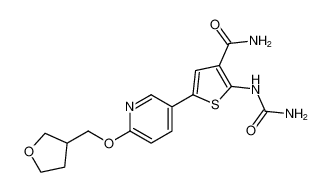 5-(6-((tetrahydrofuran-3-yl)methoxy)pyridin-3-yl)-2-ureidothiophene-3-carboxamide_494771-99-2