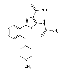 5-(2-((4-methylpiperazin-1-yl)methyl)phenyl)-2-ureidothiophene-3-carboxamide_494772-78-0