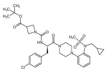 3-Azetidinecarboxylic acid,1-[[[(1R)-1-[(4-chlorophenyl)methyl]-2-[4-[2-[(cyclopropylmethyl)(methylsulfonyl)amino]phenyl]-1-piperazinyl]-2-oxoethyl]amino]carbonyl]-,1,1-dimethylethyl ester_494782-42-2