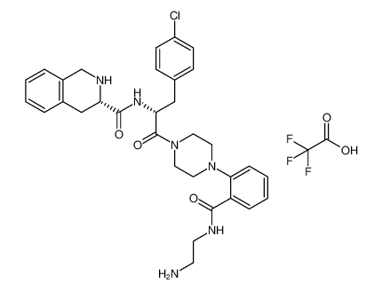 (S)-N-((R)-1-(4-(2-((2-aminoethyl)carbamoyl)phenyl)piperazin-1-yl)-3-(4-chlorophenyl)-1-oxopropan-2-yl)-1,2,3,4-tetrahydroisoquinoline-3-carboxamide 2,2,2-trifluoroacetate_494783-10-7