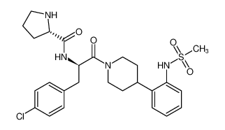 2-Pyrrolidinecarboxamide,N-[(1R)-1-[(4-chlorophenyl)methyl]-2-[4-[2-[(methylsulfonyl)amino]phenyl]-1-piperidinyl]-2-oxoethyl]-, (2S)-_494795-35-6