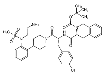 tert-butyl 3-(N-{(1R)-2-[4-(2-{[2-(1,3-dioxoisoindolin-2-yl)ethyl](methylsulfonyl)-amino}phenyl)piperidyl]-1-[(4-chlorophenyl)methyl]-2-oxoethyl}carbamoyl)(3S)-1,2,3,4-tetrahydroisoquinoline-2-carboxylate_494795-91-4