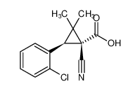 rel-(1R,3S)-3-(2-chlorophenyl)-1-cyano-2,2-dimethylcyclopropane-1-carboxylic acid_494846-68-3