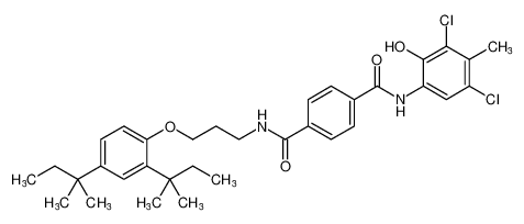 1,4-Benzenedicarboxamide,N-[3-[2,4-bis(1,1-dimethylpropyl)phenoxy]propyl]-N'-(3,5-dichloro-2-hydroxy-4-methylphenyl)-_494853-17-7