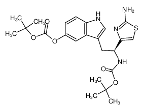 carbonic acid 3-[(S)-2-(2-aminothiazol-4-yl)-2-tert-butoxycarbonylaminoethyl]-1H-indol-5-yl ester tert-butyl ester_494854-29-4