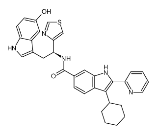 (S)-3-cyclohexyl-N-(2-(5-hydroxy-1H-indol-3-yl)-1-(thiazol-4-yl)ethyl)-2-(pyridin-2-yl)-1H-indole-6-carboxamide_494854-52-3