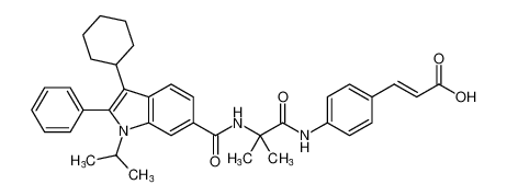 (E)-3-(4-(2-(3-cyclohexyl-1-isopropyl-2-phenyl-1H-indole-6-carboxamido)-2-methylpropanamido)phenyl)acrylic acid_494855-02-6