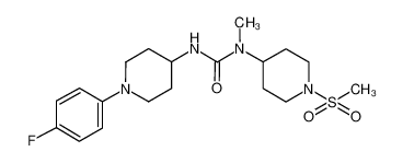 3-(1-(4-fluorophenyl)piperidin-4-yl)-1-methyl-1-(1-(methylsulfonyl)piperidin-4-yl)urea_494860-70-7