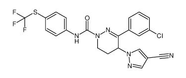 3-(3-chlorophenyl)-4-(4-cyano-1H-pyrazol-1-yl)-N-(4-((trifluoromethyl)thio)phenyl)-5,6-dihydropyridazine-1(4H)-carboxamide_494863-01-3