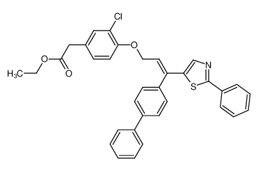 (E)-{4-[3-Biphenyl-4-yl-3-(2-phenyl-thiazol-5-yl)-allyloxy]-3-chloro-phenyl}-acetic acid ethyl ester_494865-75-7