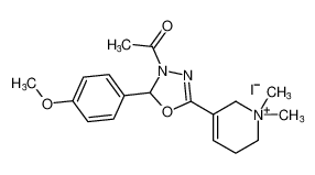 5-(4-acetyl-5-(4-methoxyphenyl)-4,5-dihydro-1,3,4-oxadiazol-2-yl)-1,1-dimethyl-1,2,3,6-tetrahydropyridin-1-ium iodide_495400-79-8