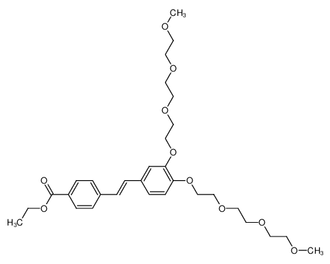 4-[2-(3,4-bis-{2-[2-(2-methoxy-ethoxy)-ethoxy]-ethoxy}-phenyl)-vinyl]-benzoic acid ethyl ester_495410-88-3