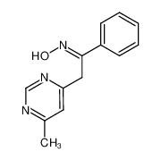 2-(6-methyl-pyrimidin-4-yl)-1-phenyl-ethanone oxime_49572-53-4