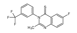 6-fluoro-2-methyl-3-[3-(trifluoromethyl)phenyl]quinazoline-4-thione_49579-48-8