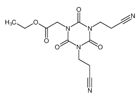 [3,5-bis-(2-cyano-ethyl)-2,4,6-trioxo-[1,3,5]triazinan-1-yl]-acetic acid ethyl ester_49581-37-5