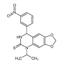 5-Isopropyl-8-(3-nitro-phenyl)-7,8-dihydro-5H-[1,3]dioxolo[4,5-g]quinazoline-6-thione_49604-58-2