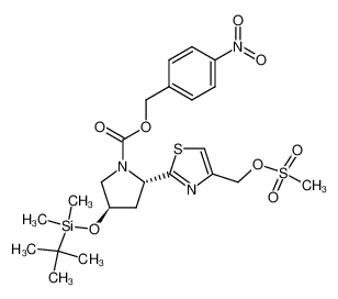 (2S,4R)-4-(tert-butyldimethylsilanyloxy)-2-(4-mesyloxymethylthiazol-2-yl)-1-(p-nitrobenzyloxycarbonyl)pyrrolidine_496048-67-0