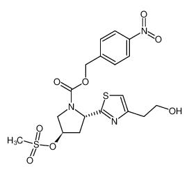 (2S,4R)-2-[4-(2-hydroxyethyl)thiazol-2-yl]-4-mesyloxy-1-(p-nitrobenzyloxycarbonyl)pyrrolidine_496048-75-0